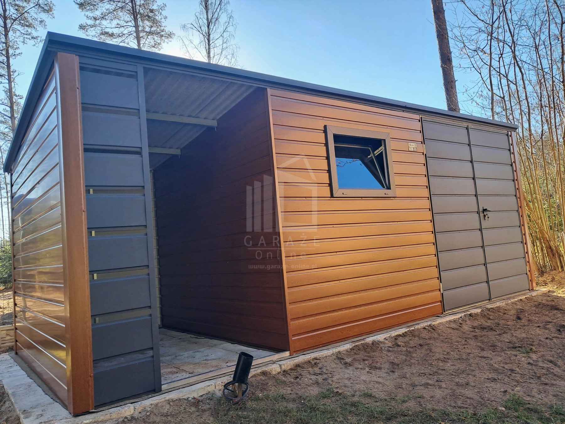 Schowek - domek ogrodowy 4,5x2m + wiata 2m brama okno dach  ID1001 Sanok - zdjęcie 3