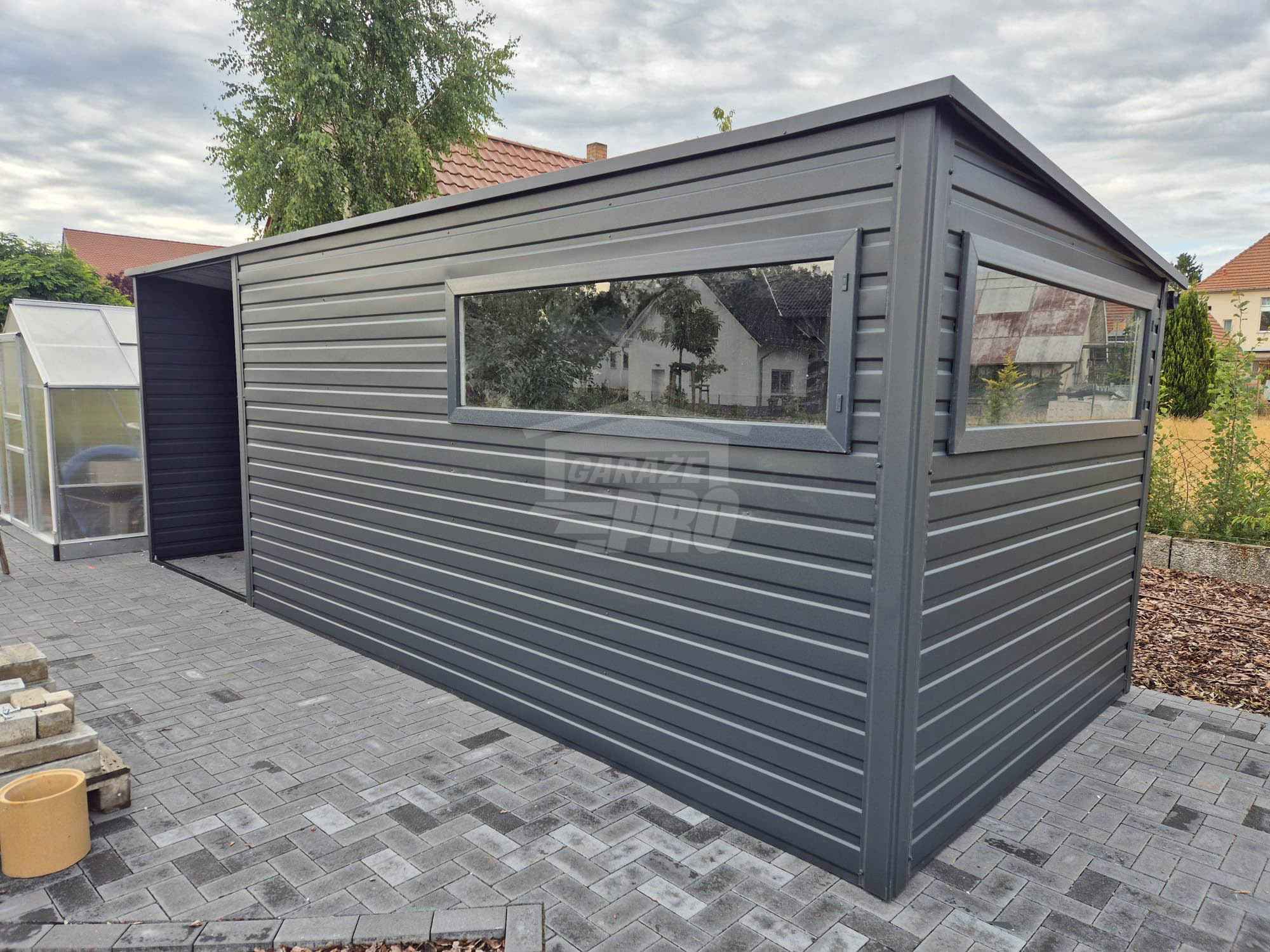 Schowek domek ogrodowy 4,5x2,5m wiata 2x2,5m drzwi 2x okno rynna GP724 Cieszyn - zdjęcie 2
