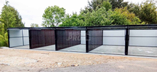 Garaż blaszany 18x5 Brama uchylna Ciemny brąz  Dach spad w tył GP166 Koszalin - zdjęcie 4