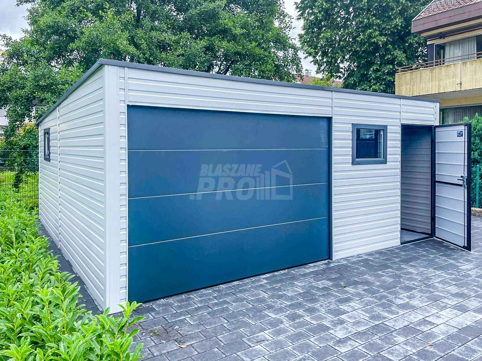 Garaż Blaszany 6,5x6m Brama Segmentowa 3x Okno Dach spad w tył GP412 Szczecin - zdjęcie 6