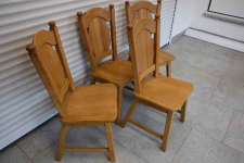 stół rozkładany i 4 krzesła - komplet z drewna dębowego - jak nowy Olsztyn - zdjęcie 6