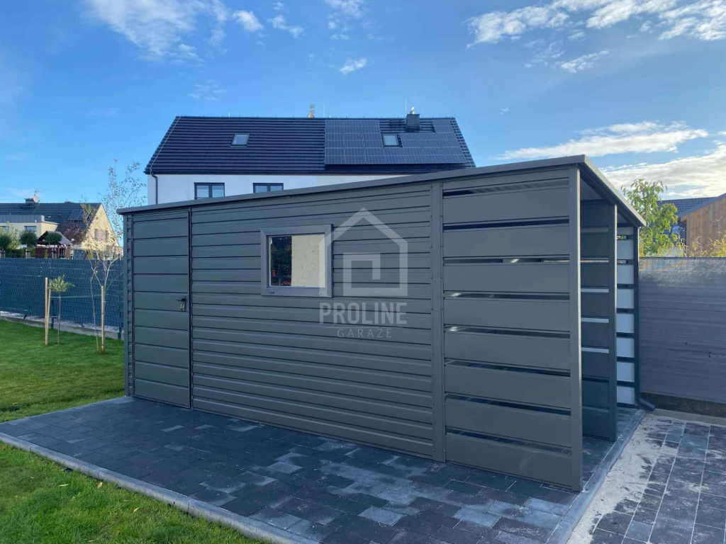 Schowek Domek ogrodowy 3,8x2,5m +wiata 1,2m drzwi okno spad PLG150 Radom - zdjęcie 3