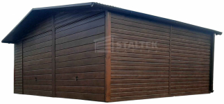 Garaż blaszany 7x6m 2x Brama  drewnopodobny Dach  rynny ST165