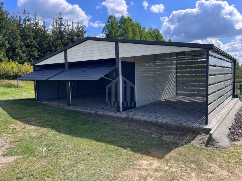 Garaż blaszany 6x6 + wiata 3m - 2x brama - okno - drzwi - rynny SO135 Gorzów Wielkopolski - zdjęcie 2