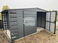 Domek Ogrodowy 4x3 + wiata - antracyt Brama dwuskrzydłowa  GP238 Mysłowice - zdjęcie 2
