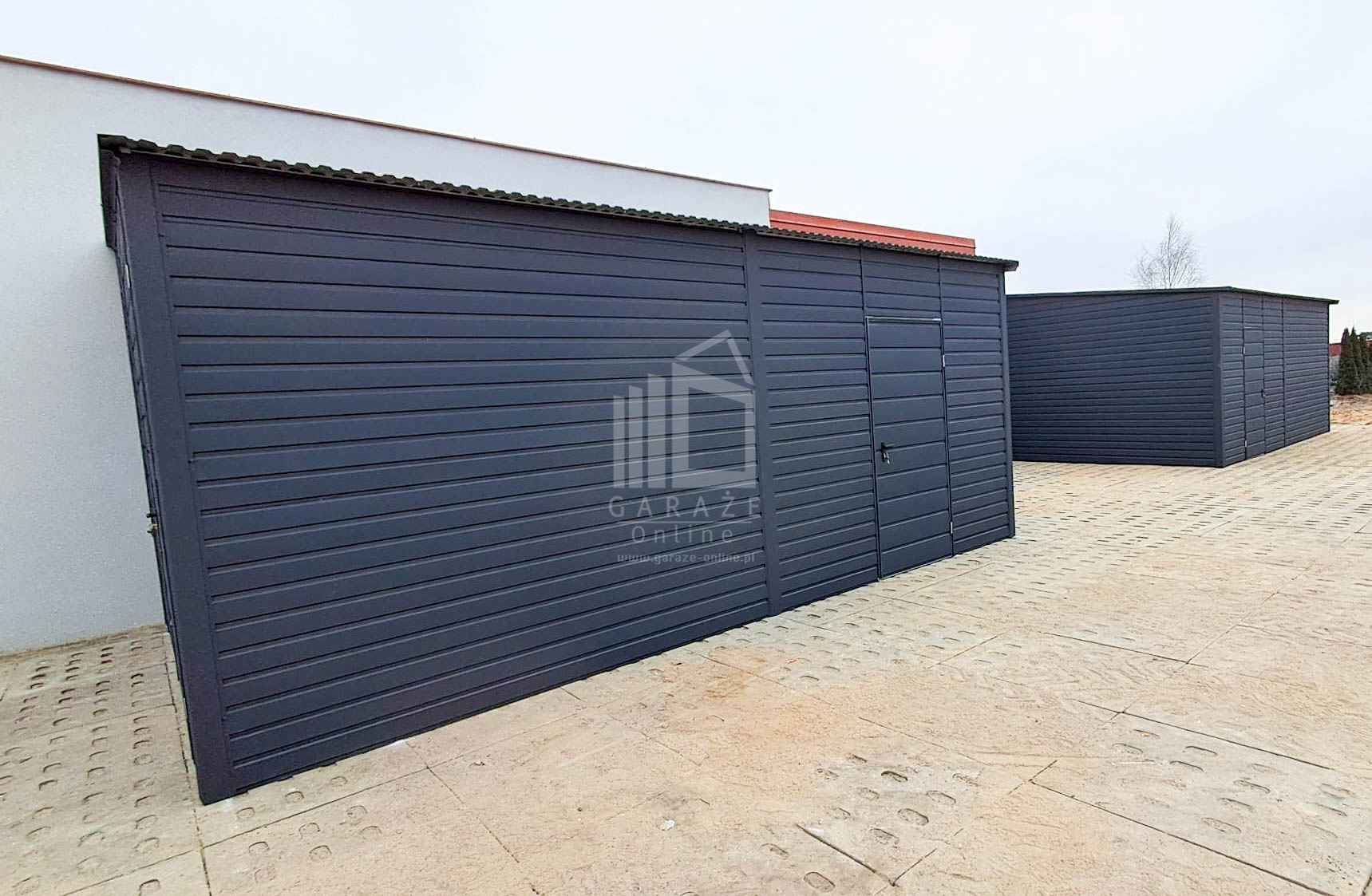 Garaż blaszany 3x7m - Brama dwuskrzydłowa drzwi dach spad w bok ID966 Żary - zdjęcie 3