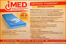 Materac piankowy wynajem Warszawa IMED