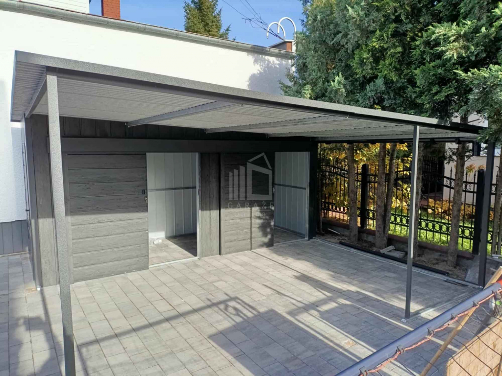 Schowek domek ogrodowy 1,7x5 + wiata 3,3m 2x drzwi  ID1171 Piła - zdjęcie 4