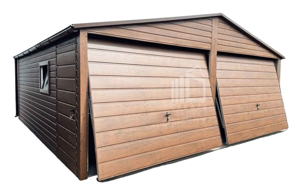 Garaż blaszany 6x6 m - 2x brama uchylna - 2x okno  rynny dach ID1288 Grudziądz - zdjęcie 1