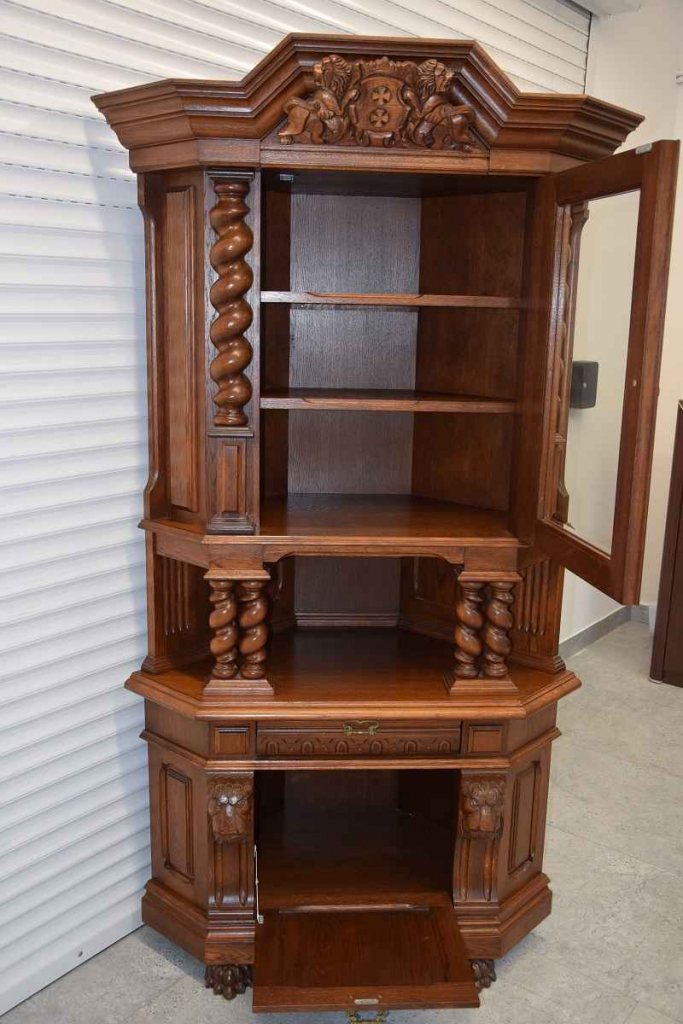 witryna narożna dębowa - meble gdańskie - jak nowa Olsztyn - zdjęcie 3