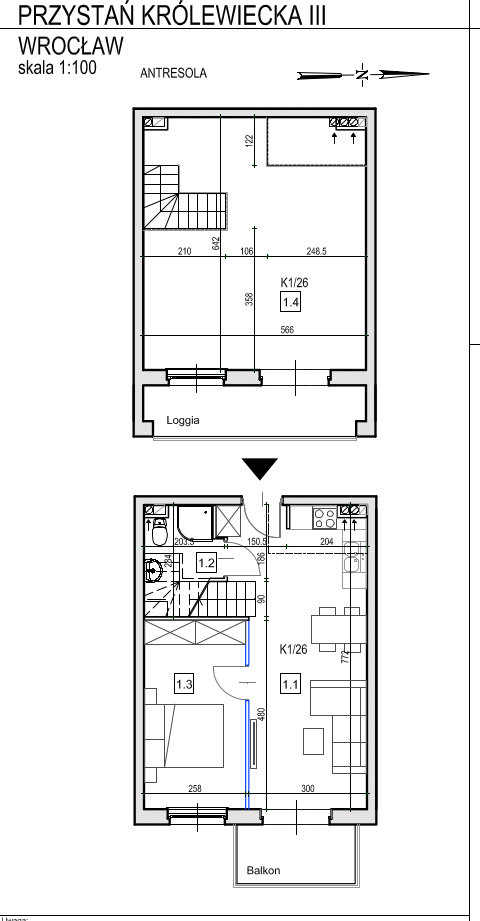Dwupoziomowe 4pok.mieszkanie balkon/loggia/Maślice/ Wrocław - zdjęcie 7