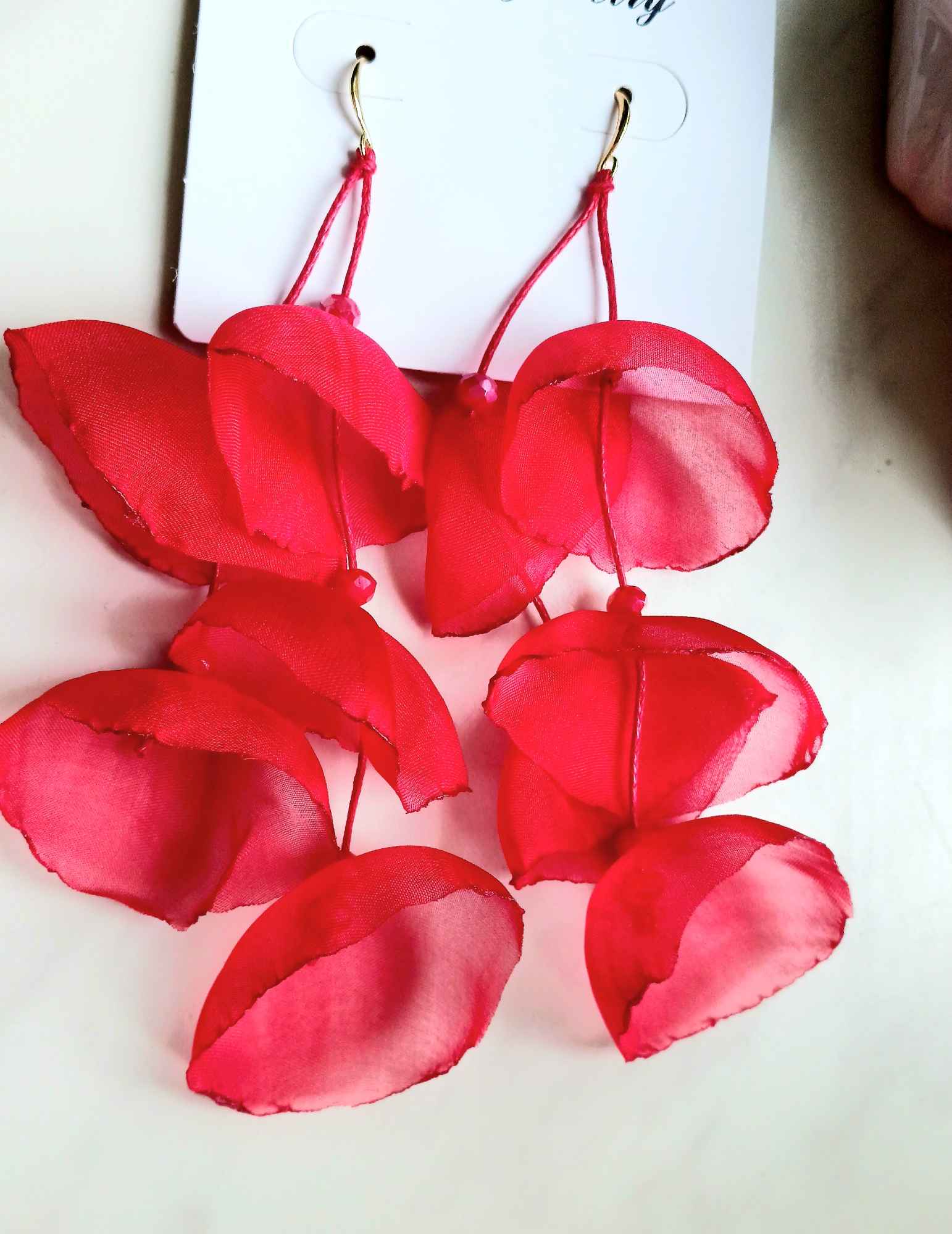 Kolczyki czerwone Ostrowąs - zdjęcie 1