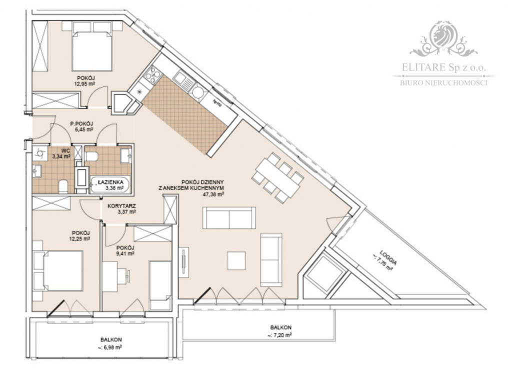GOTOWE/Mieszkanie 4pok, 98,53m2 z 2 balkonami/Wrocław Szczepin Wrocław - zdjęcie 9