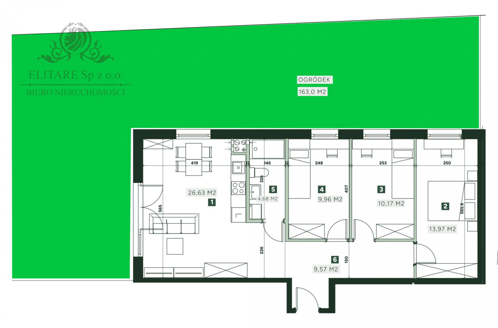 Mieszkanie 4pok. o pow 74,99m2 z ogrodem 163m2/ Żerniki Strachowicka Wrocław - zdjęcie 5