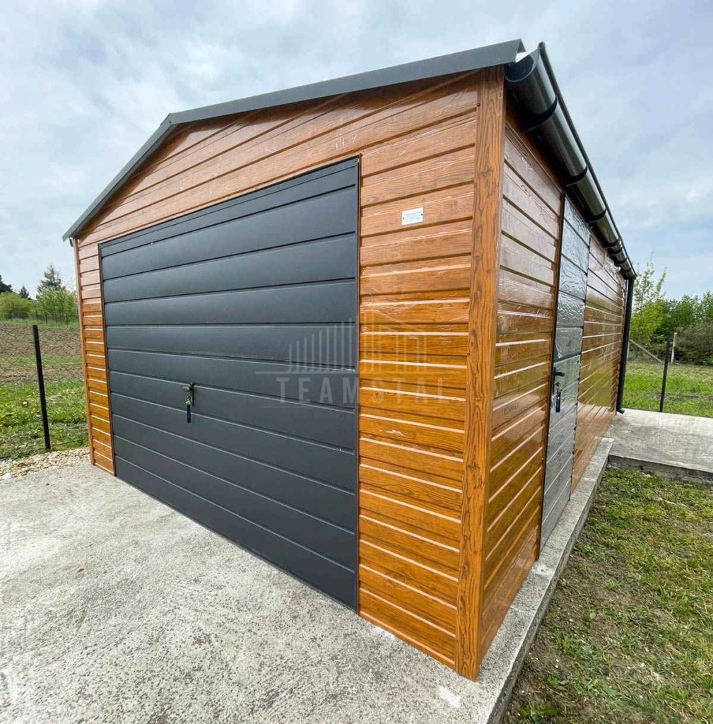 Garaż blaszany 5x6m brama uchylna drzwi okno  dach rynny TS1314 Łańcut - zdjęcie 4