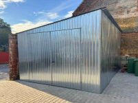 Garaż blaszany 4x5m - brama dwuskrzydłowa - ocynk - spad w bok TS1210 Łuków - zdjęcie 4