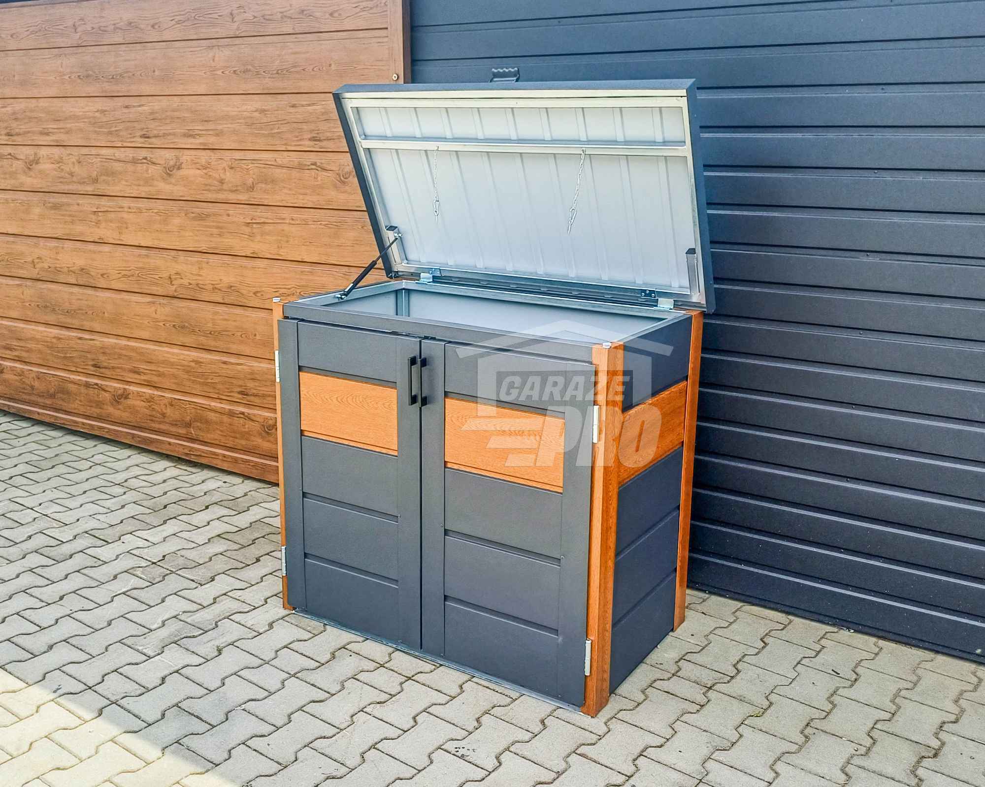 Zabudowa koszy na śmieci obudowa kubłów 120x65x110 cm 2x120L GP509 Olsztyn - zdjęcie 2