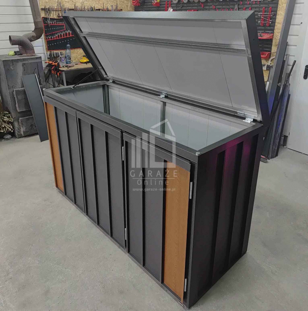 Zabudowa koszy na śmieci wiata śmietnikowa 177x65x110 cm 3x120L ID1150 Pabianice - zdjęcie 3