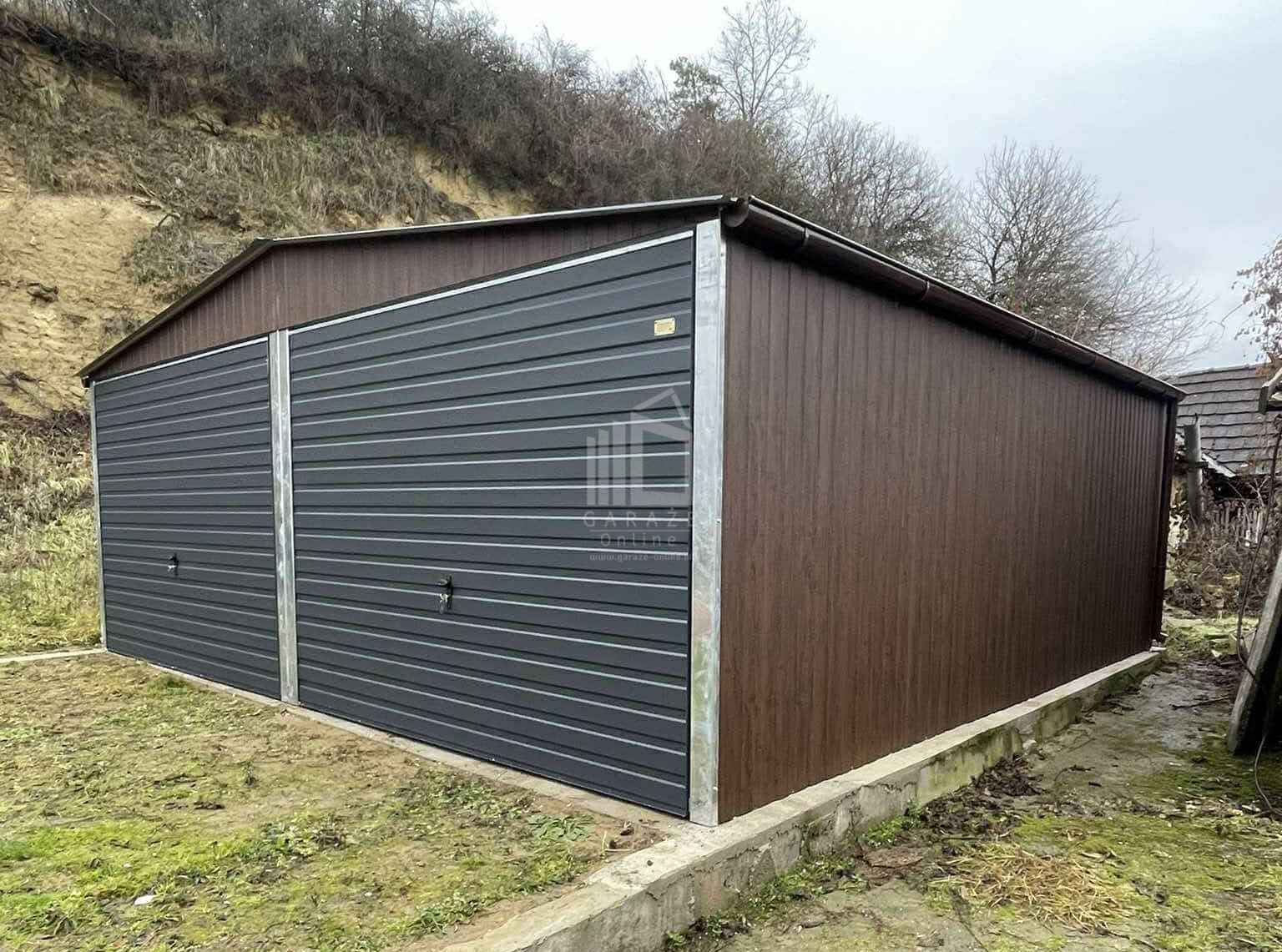 Garaż blaszany 6x5,8m 2x Brama uchylna  drewnopodobny rynny ID926 Katowice - zdjęcie 3