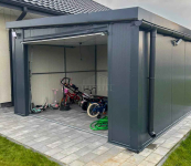 Garaż płyta warstwowa 4x4  Antracyt  Dach spad w prawo TS1237 Tarnów - zdjęcie 2