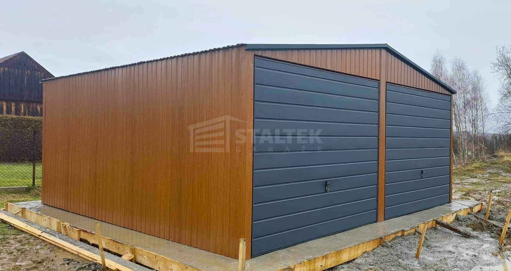 Garaż blaszany 6x6 2x Brama + drzwi   Dach ST110 Żnin - zdjęcie 4