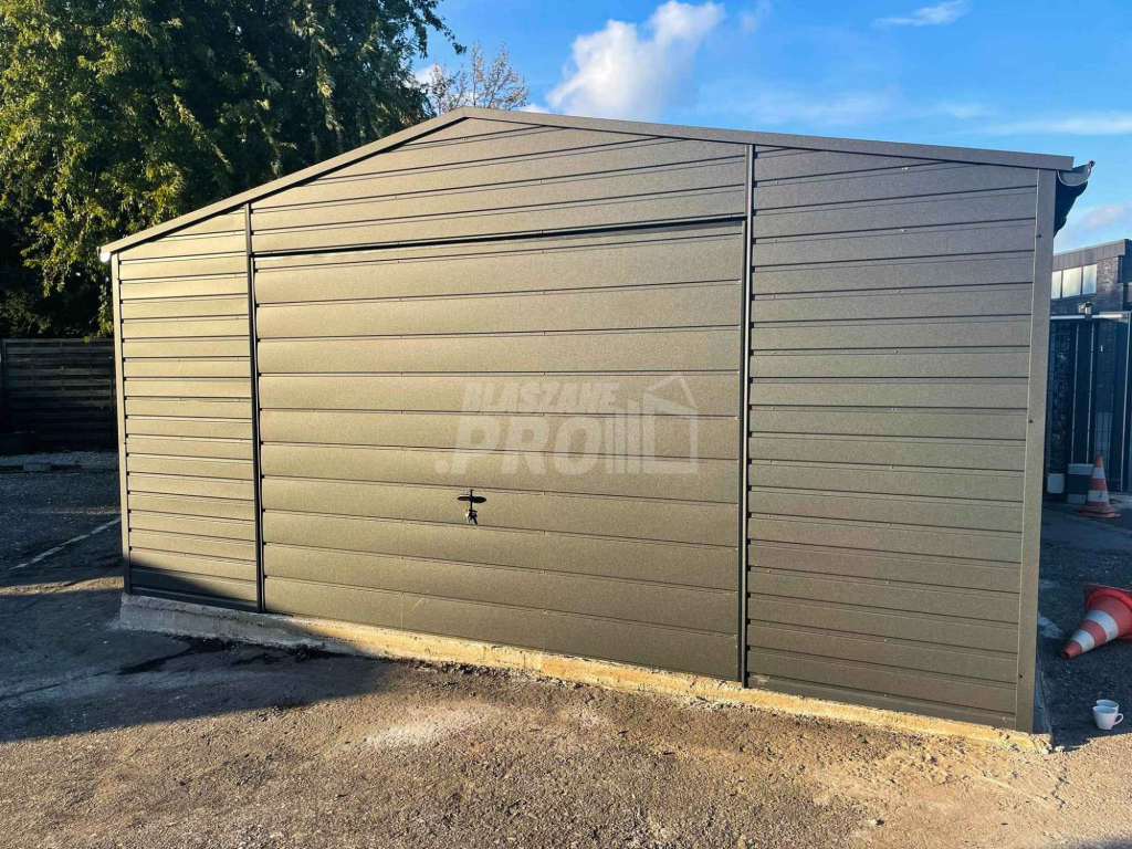 Garaż blaszany 5x7 Brama + drzwi  Antracyt  Dach dwuspadowy GP106 Rawa Mazowiecka - zdjęcie 4