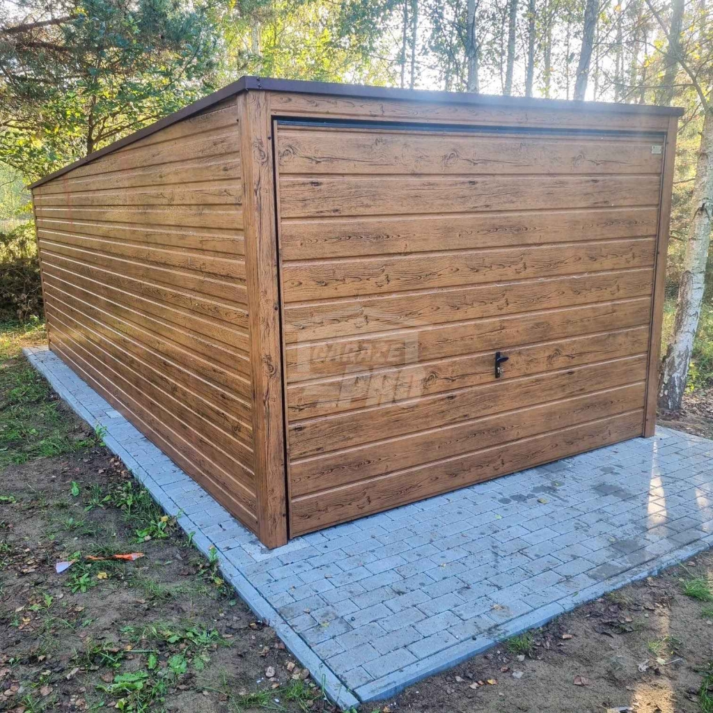 Garaż blaszany 3x6m - brama - drewnopodobny - dach  GP675 Toruń - zdjęcie 5