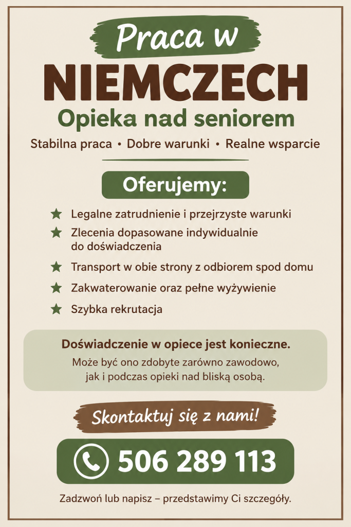 Zlecenia dla opiekunów seniorów – Niemcy Szamotuły - zdjęcie 1