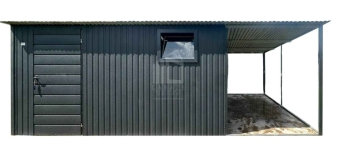Schowek Domek ogrodowy 4x5 m + wiata 2x5 m drzwi okno  dach  ID1272