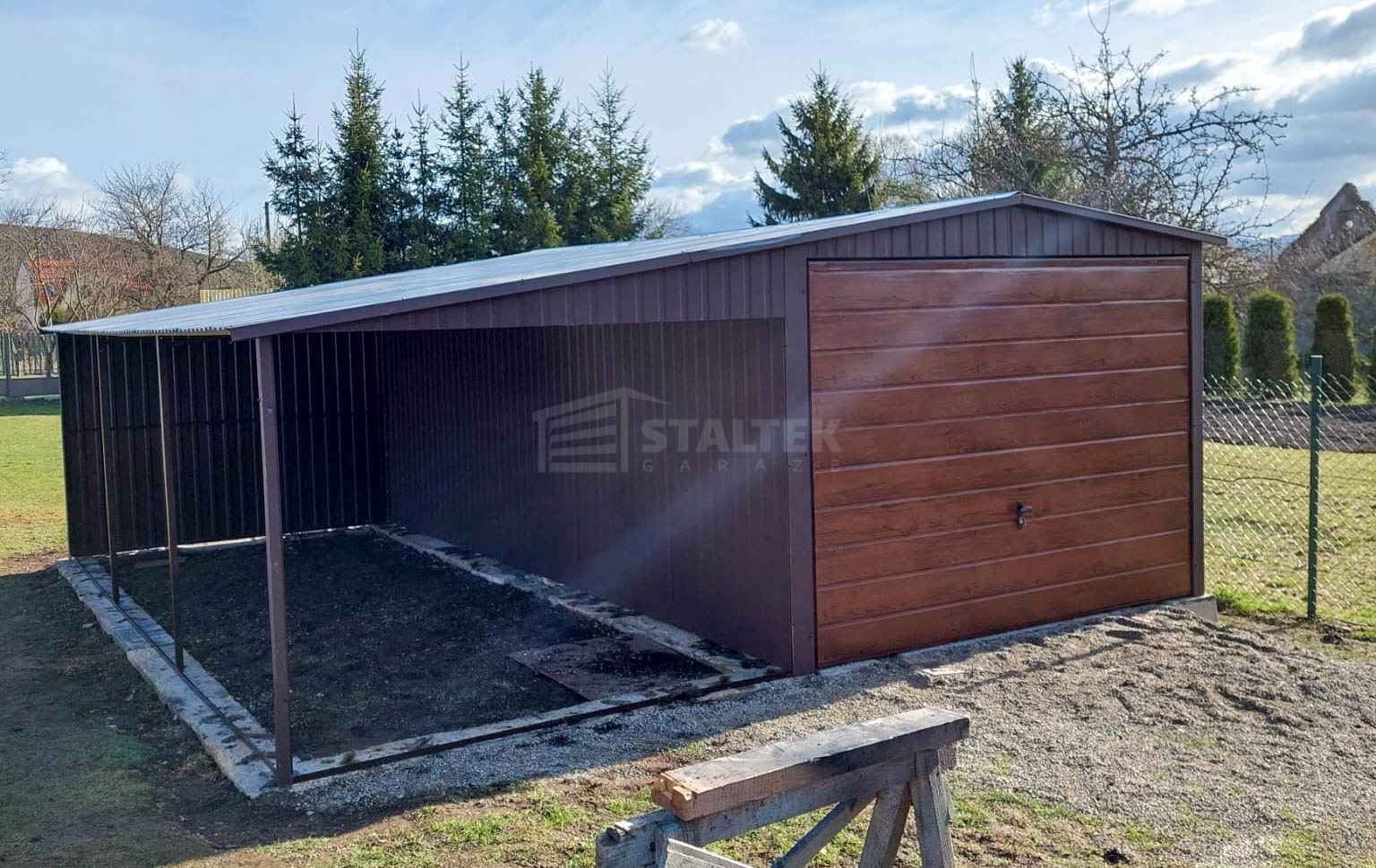 Garaż blaszany 3x6m + wiata 3m - brama uchylna - okno dach ST241 Tarnów - zdjęcie 2