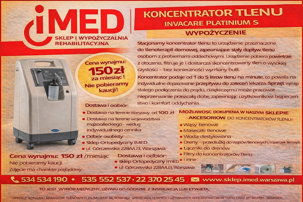 Koncentrator tlenu Invacare Platinium S wynajem Bemowo - zdjęcie 1