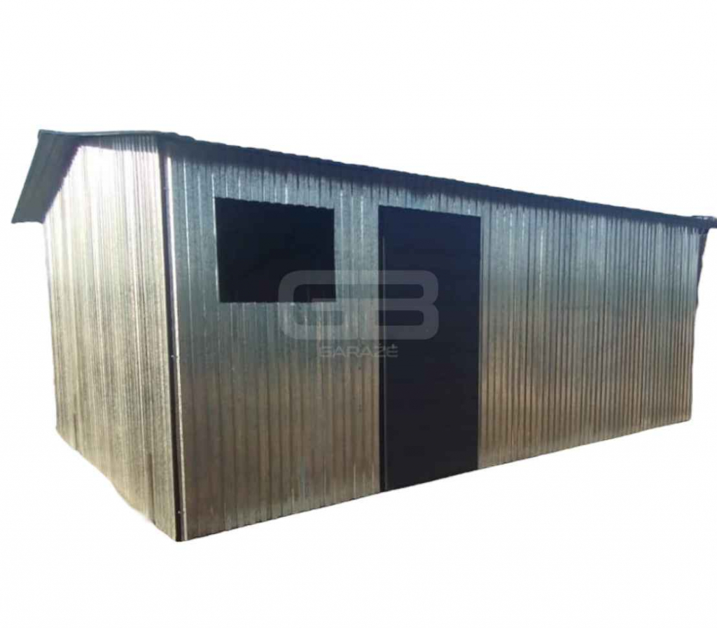 Garaż blaszany 4x6 otwór na okno ocynk dwuspad pod ocieplenie GB166 Otwock Mały - zdjęcie 1