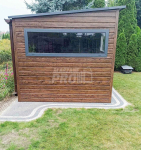 Domek ogrodowy 4,5x2,5m + wiata 1,8m drewnopodobny  rynny  GP450 Szczecinek - zdjęcie 7