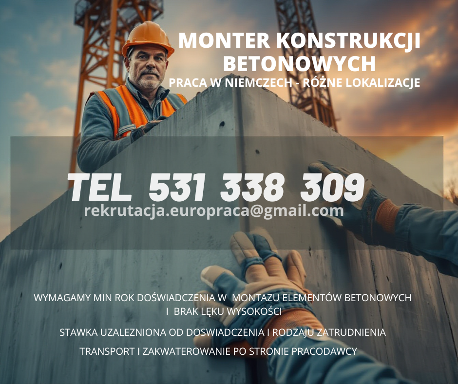 MONTER KONSTRUKCJI BETONOWYCH Żary - zdjęcie 1