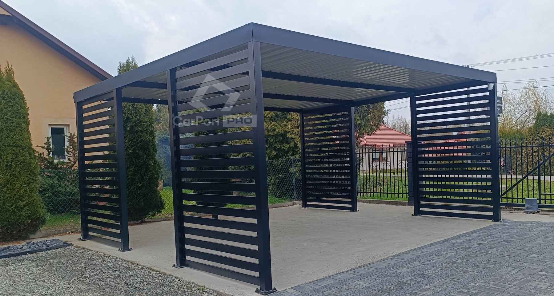 CarPort PREMIUM - wiata samochodowa 6x6 - antracyt   CP116 Widzew - zdjęcie 7