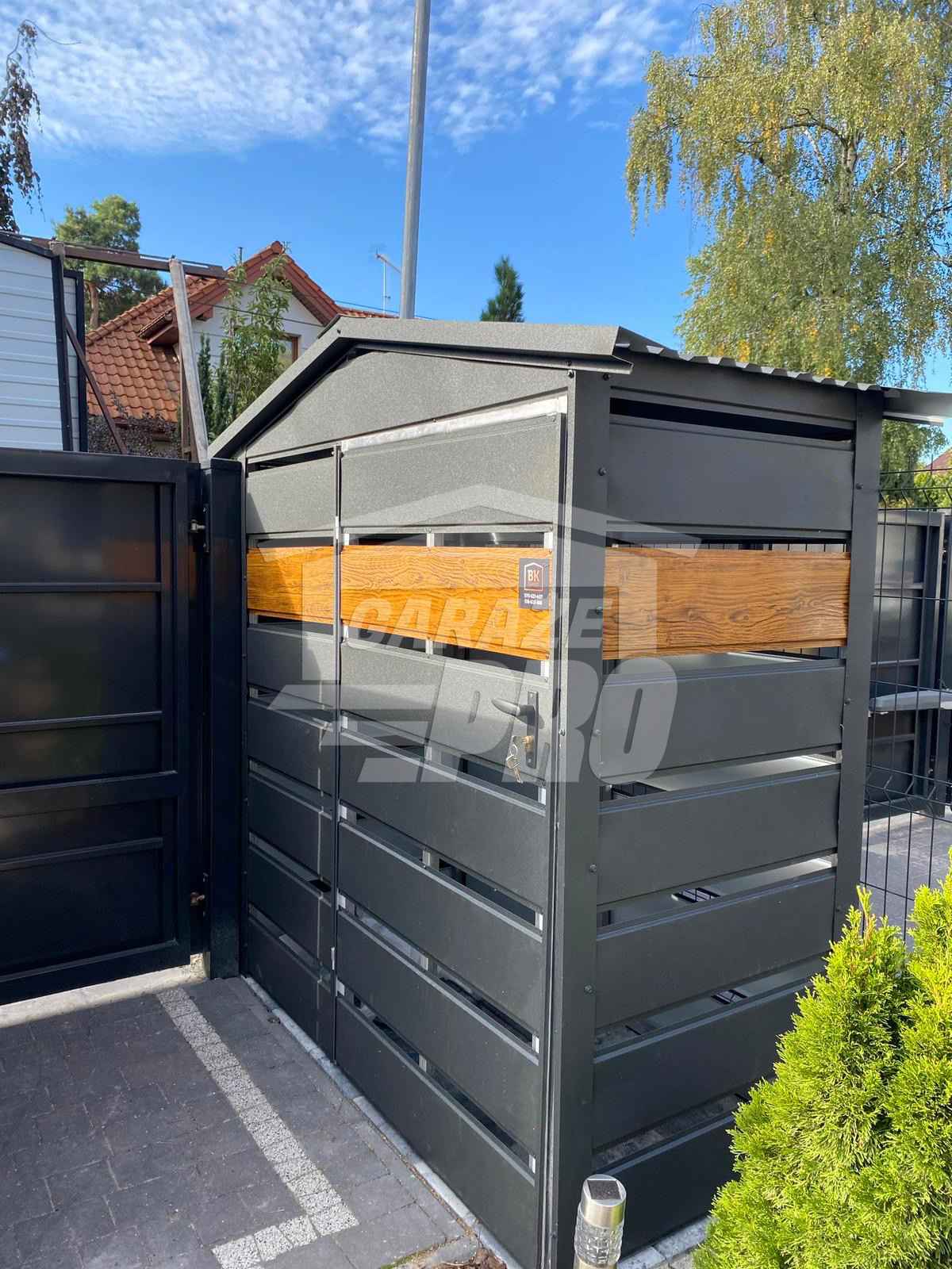 Wiata śmietnikowa 1,5x0,5m  dach dwuspadowy GP463 Wisła - zdjęcie 2