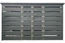 Wiata śmietnikowa dach prosty 4x0,6m 2x furtka - Antracyt ST126