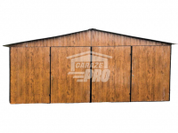 Garaż blaszany 6x6 2x Brama  drewnopodobny Dach dwuspadowy GP115 Mrągowo - zdjęcie 1