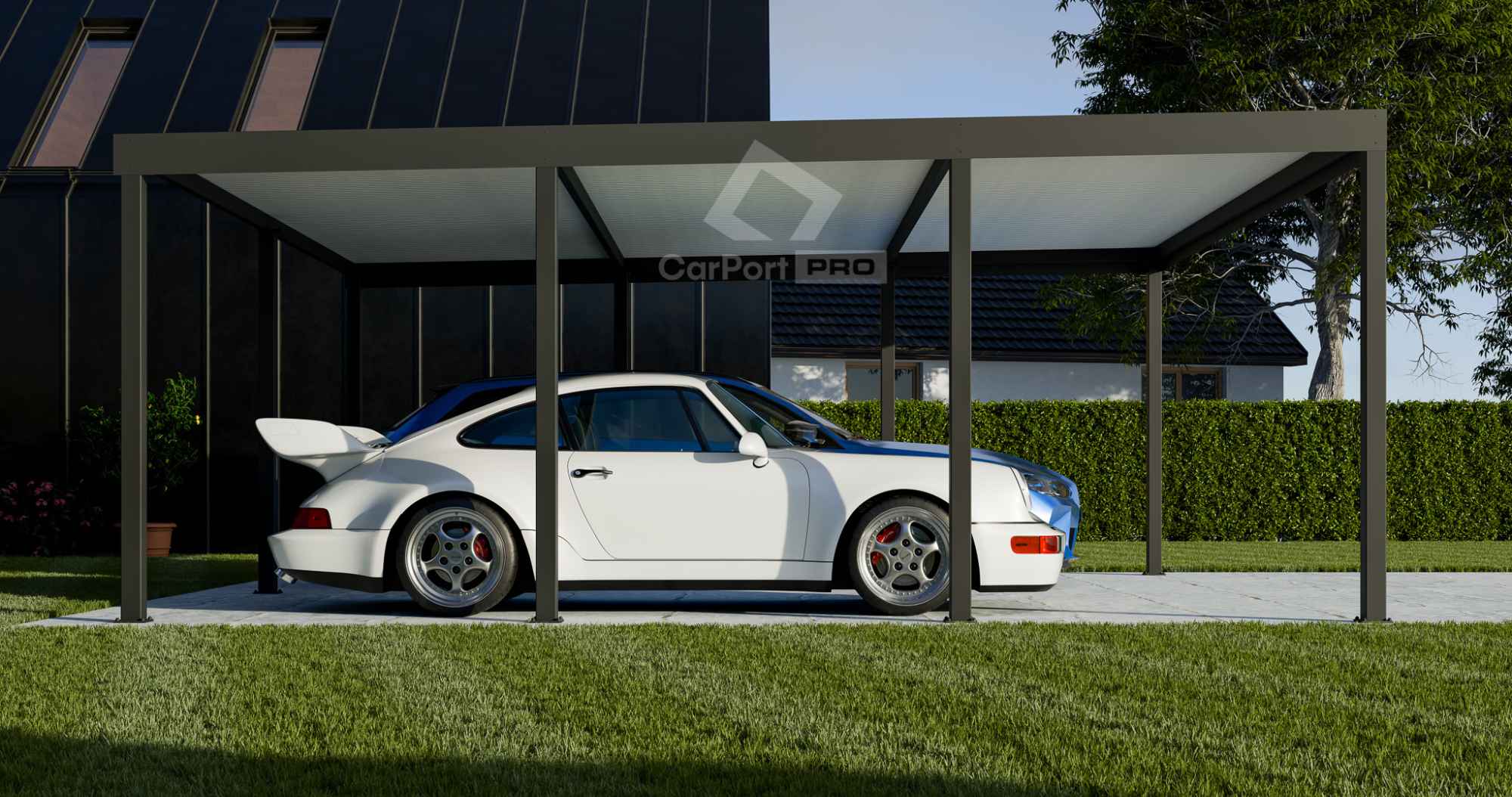 CarPort PREMIUM - wiata samochodowa 6x5,5 - antracyt  CP109 Nowogard - zdjęcie 4