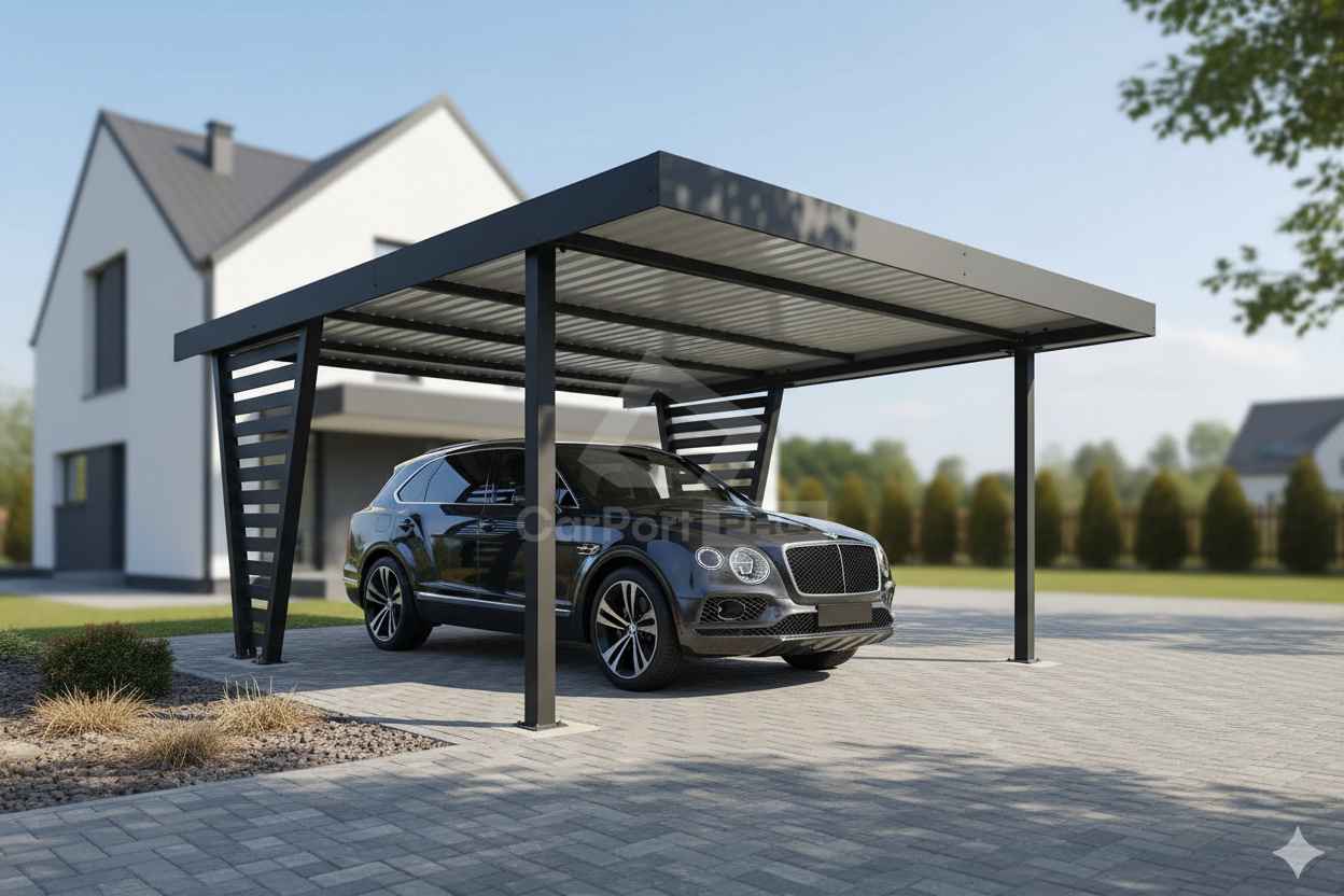 Carport V PREMIUM 5x5m Wypełnienie panelami Wiata samochodowa CP162 Nysa - zdjęcie 2