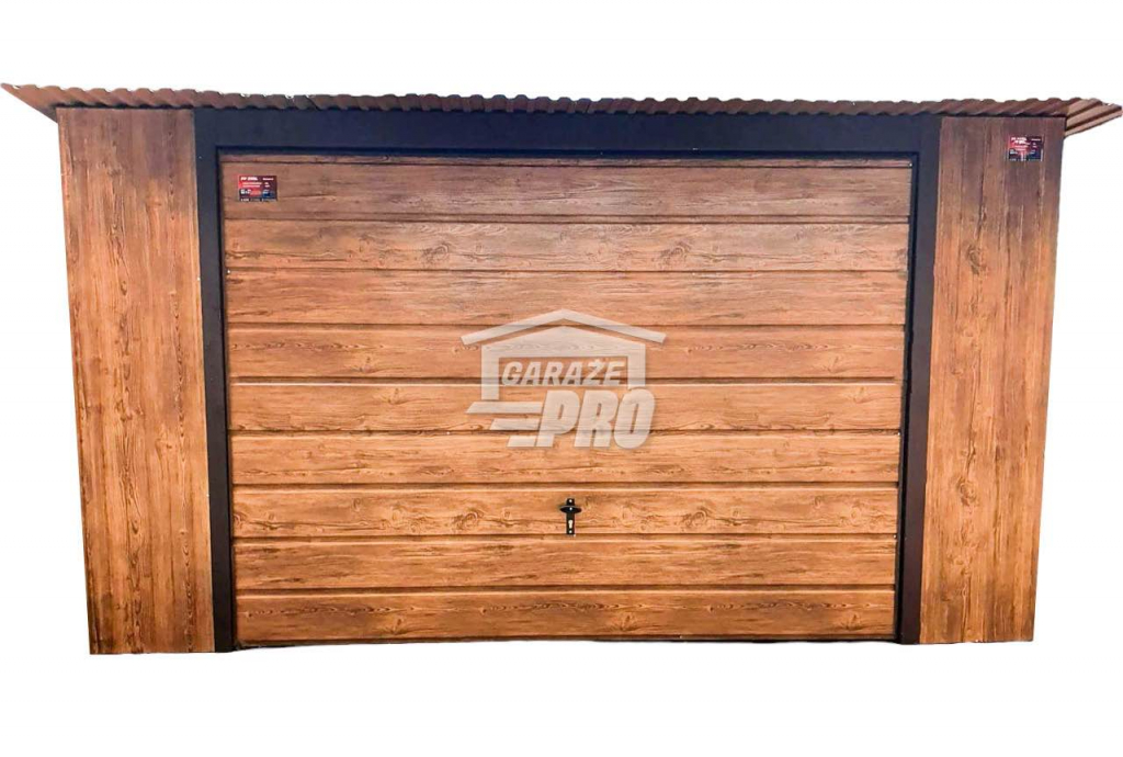 Garaż blaszany 4x6 Brama  Drewnopodobny  Dach spad w tył GP113 Gliwice - zdjęcie 1