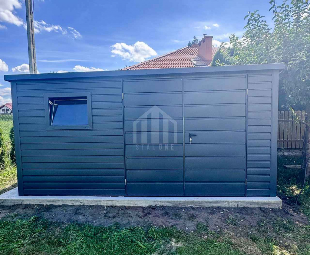 Schowek - domek ogrodowy 4,5x2m - brama dwuskrzydłowa - okno SO151 Fabryczna - zdjęcie 4