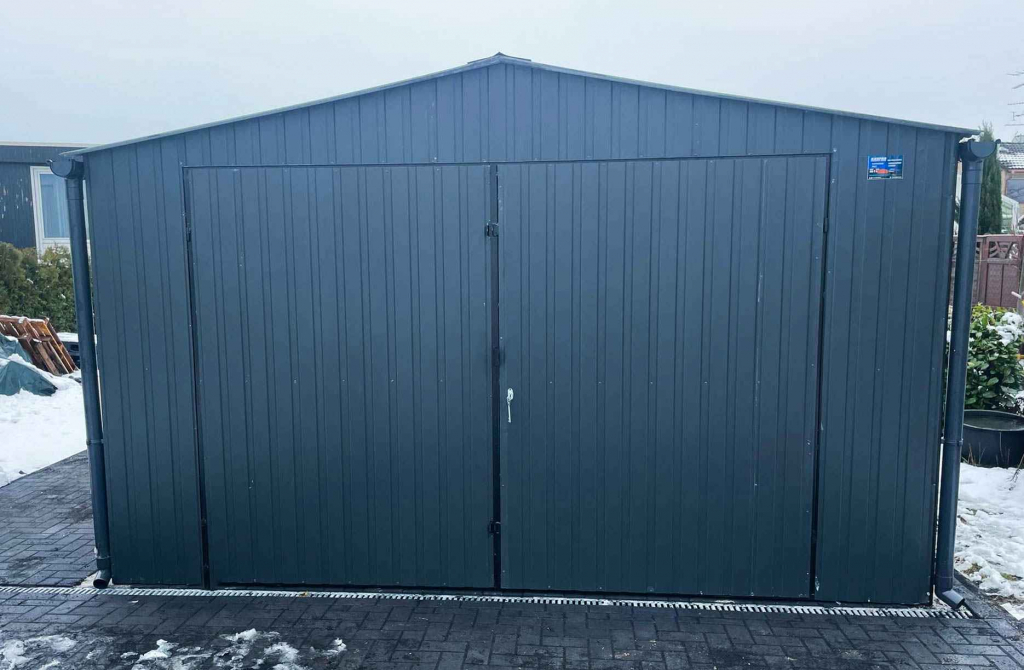 Garaż blaszany 4x5 Brama + okno Antracyt  Dach dwuspadowy GP145 Busko-Zdrój - zdjęcie 3