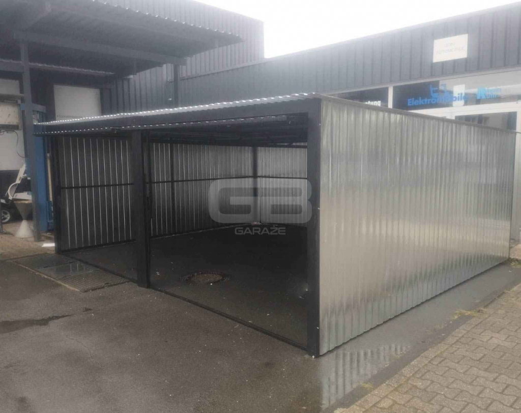 Garaż blaszany 6x5 2x Brama uchylna ocynk  spad w tył GB177 Augustów - zdjęcie 4