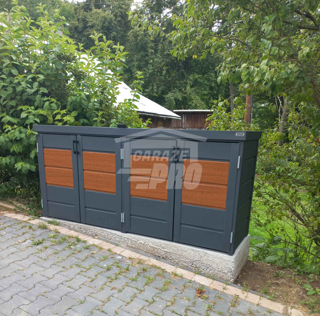 Zabudowa koszy obudowa kubłów 235x65x110 cm 4x120L+ jasny orzech GP341 Gdynia - zdjęcie 2