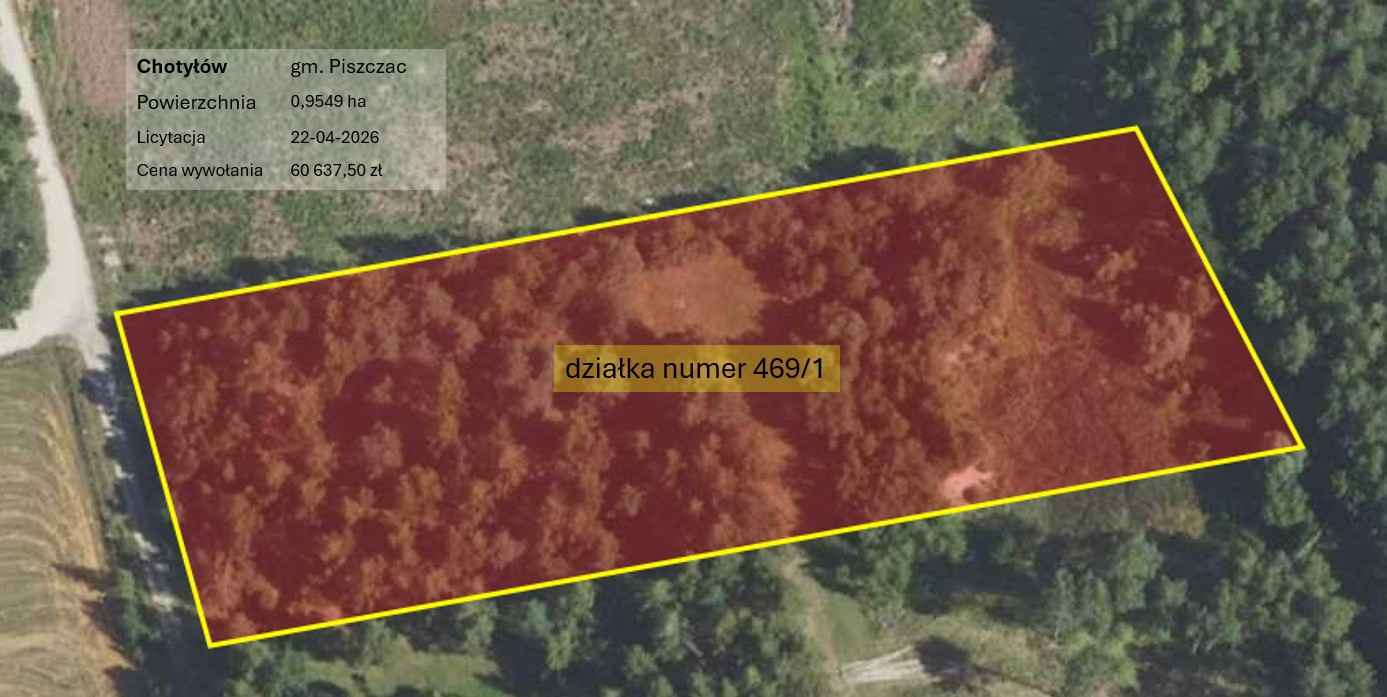 8 działek, licytacja komornicza, inwestycyjne Chotyłów - zdjęcie 1