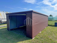 Garaż blaszany 4x5m - brama uchylna - ciemny brąz SO118 Rybnik - zdjęcie 2