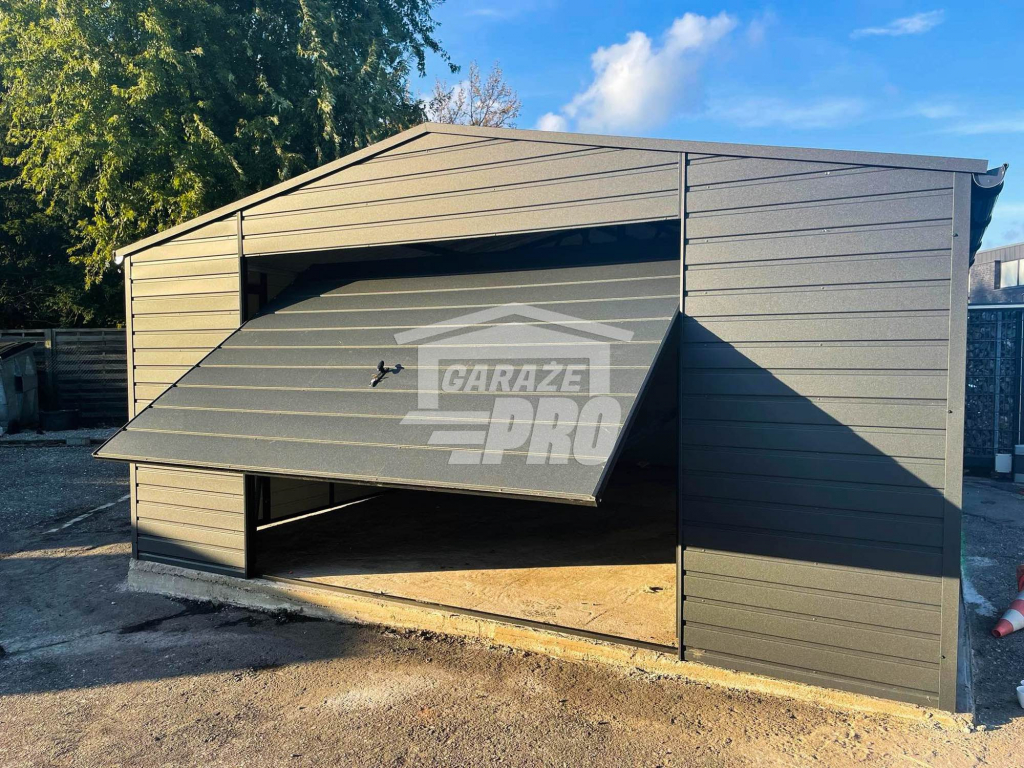 Garaż blaszany 5x7 Brama + drzwi  Antracyt  Dach dwuspadowy GP106 Bydgoszcz - zdjęcie 5