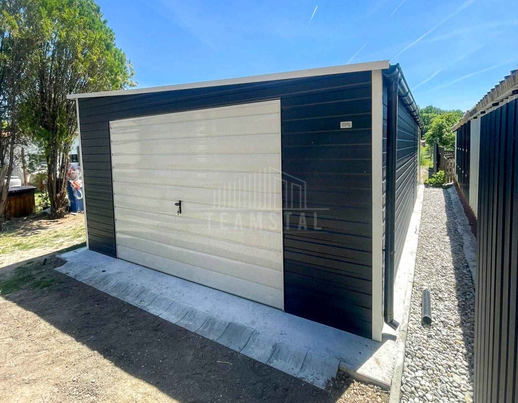 Garaż blaszany 5x6 m wiata 5x3 m brama drzwi  3x okno rynna TS1311 Dąbrowa Górnicza - zdjęcie 3