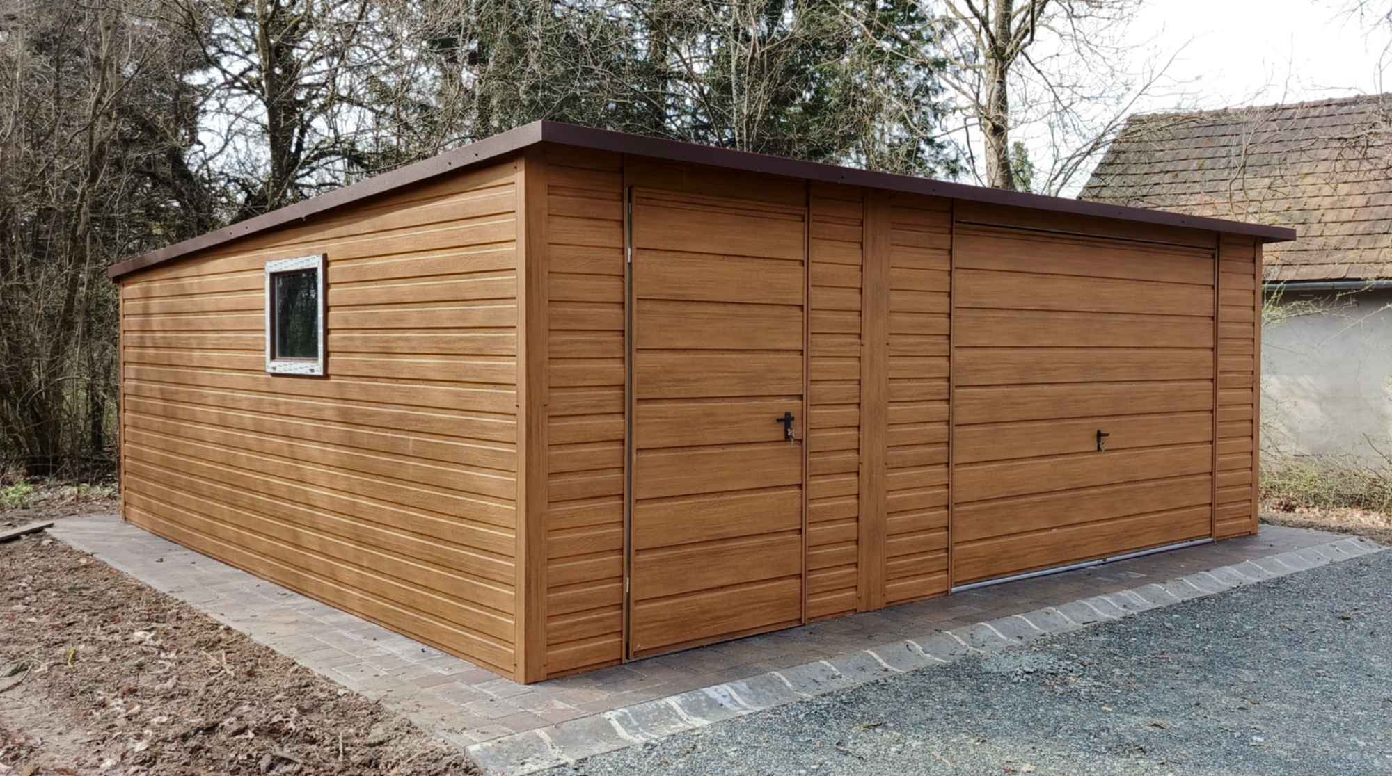 Garaż blaszany PREMIUM 6x5 drewnopodobny – producent Cała Polska Mława - zdjęcie 2